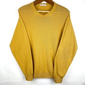 Mark & Spencer Mens Lambswool Pullover Sweater Pale Gold (XL, 44-46)
